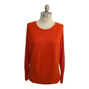 Two by Vince Camuto Orange Ribbed Knit Sweater - Women's Small